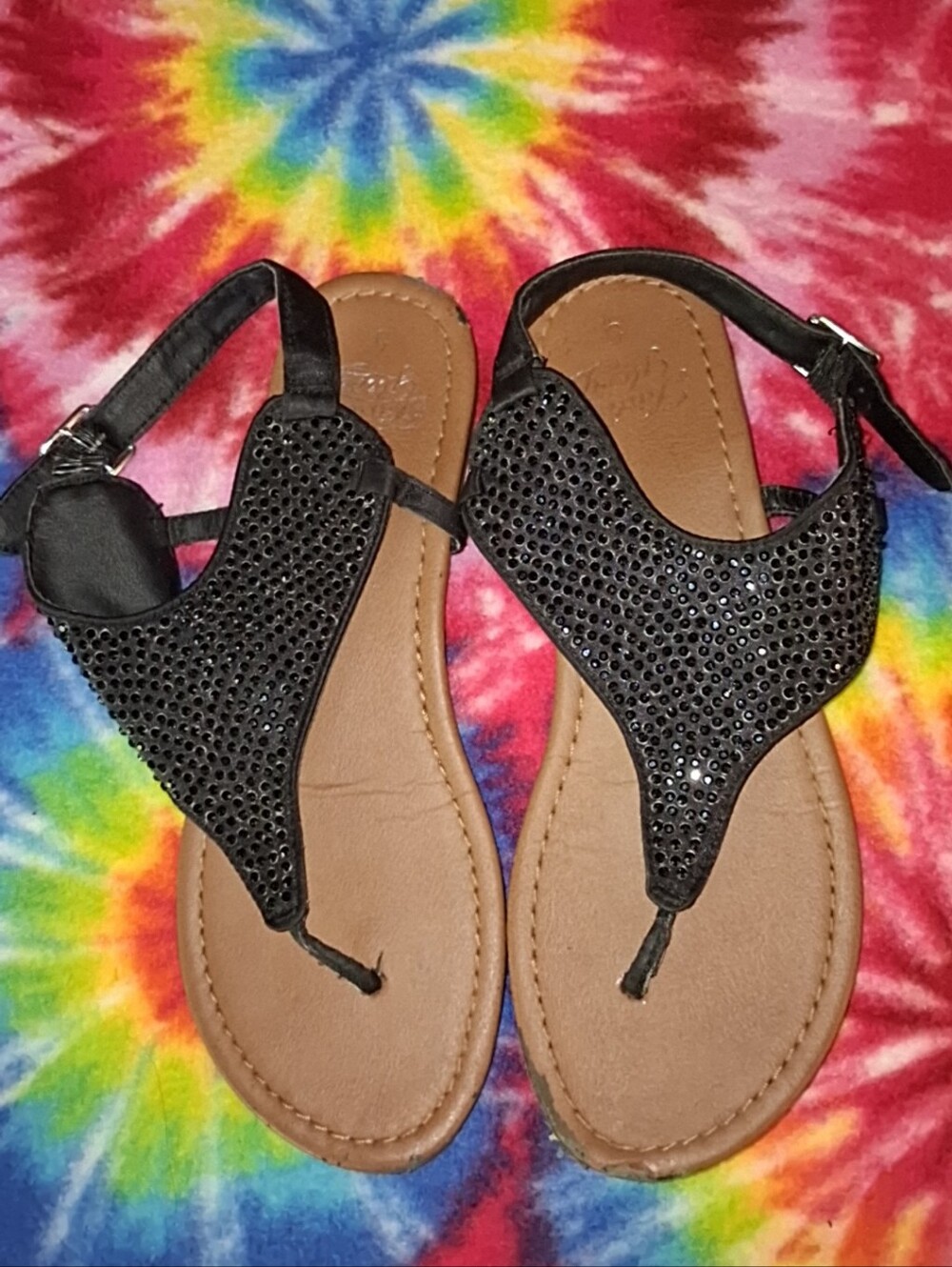 Faded Glory T-Strap Women's Sandals Size 5